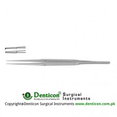 Diam-n-Dust™ Micro Dissecting Forcep Straight - 1 x 2 Teeth Stainless Steel, 15 cm - 6" Tip Size 6.0 x 0.4 mm